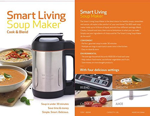 Potlimepan Soup Maker 1.6 L, 6 in 1 Multi-Funcation Soup and  Smoothie Maker with Smart Control Panel, Stainless Steel Hot Soup Maker  Electric, Makes 2-5 Servings Smart Living for Home